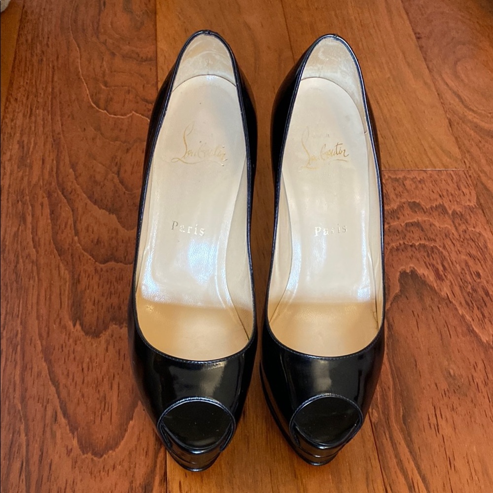 Christian Louboutin Black Peep Toe Heels